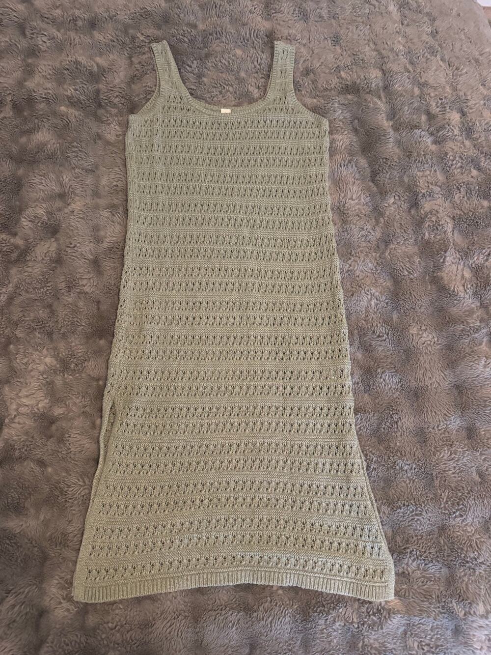 Old Navy Women's Green Crocheted Swim Cover-Up Midi Dress Sz S